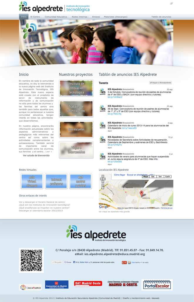 Creacion de página web para instituto público innovación tecnológica de la Comunidad de Madrid