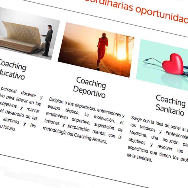 Diseño de página web para empresa de coaching en Madrid