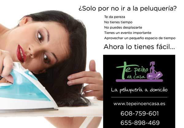 Diseño de flyers para servicio de peluqueria a domicilio en Madrid
