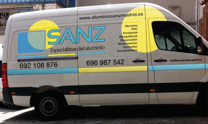 Diseño rotulación de flota y vehículos Aluminio Sanz Madrid