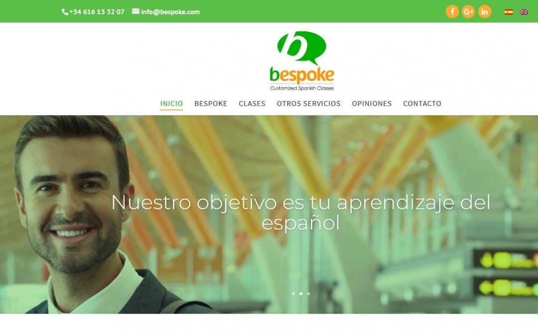 Diseño de páginas web para empresa de clases de español e inglés traducción de idiomas