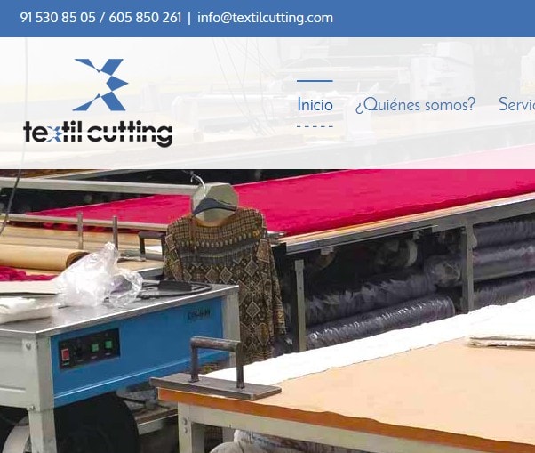 Diseño de página web para empresa de corte textil laser Textil Cutting