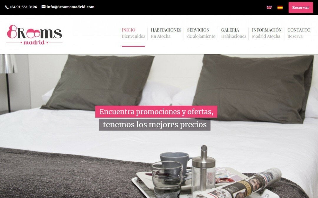 Diseño de página web para Hotel y alquileres en Madrid Atocha