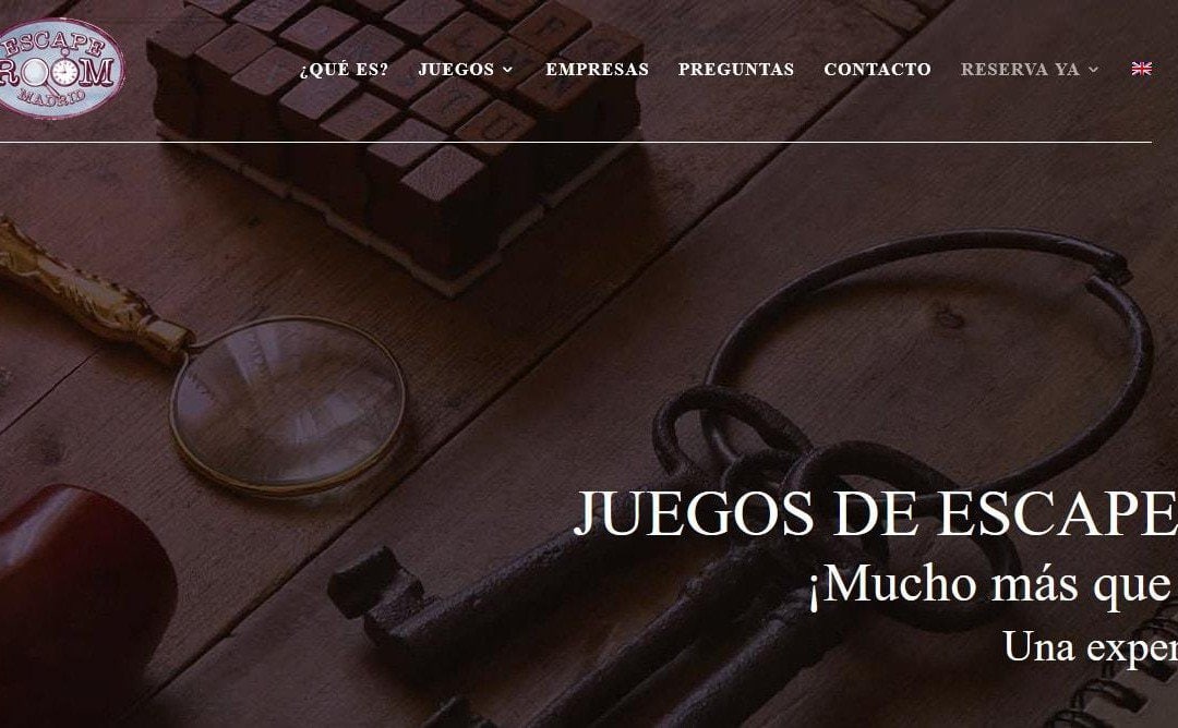 Diseño de página web Madrid para empresa de juegos de Escape Room